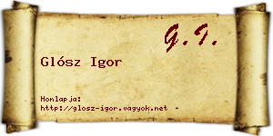 Glósz Igor névjegykártya